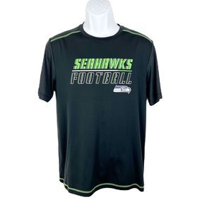 Seattle Seahawks Shirt Black Men Medium NFL Team Apparel TX3 Cool Football